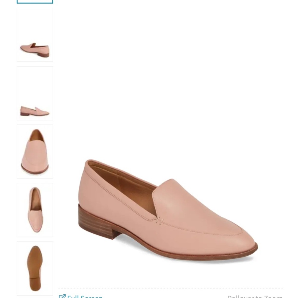 NWT Madewell Frances Leather Loafer - Pink Oyster